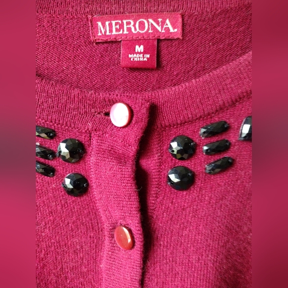 BRAND NEW Merona Beaded Collar Knit Cardigan Sweater - Picture 2 of 3